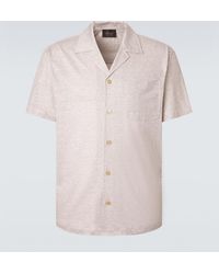 Brioni - Striped Linen And Cotton Shirt - Lyst