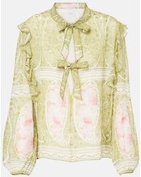 Giambattista Valli - Printed Silk Georgette Blouse - Lyst