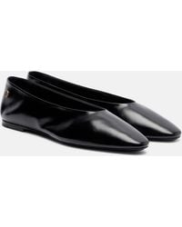 Saint Laurent - Sao Leather Ballet Flats - Lyst