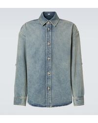 Loewe - Anagram Embroidered Denim Overshirt - Lyst