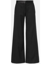 Victoria Beckham - Side Panel Wool-Blend Wide-Leg Pants - Lyst