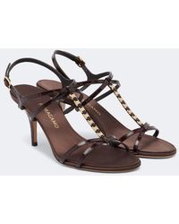 Ferragamo - Tiane Croc-Effect Embellished Leather Sandals - Lyst