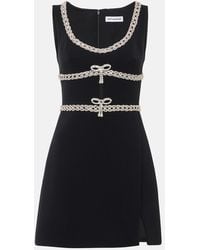 Self-Portrait - Crystal-Embellished Crepe Minidress - Lyst