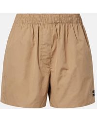 Miu Miu - Shorts En Popelin De Algodon Con Logo - Lyst