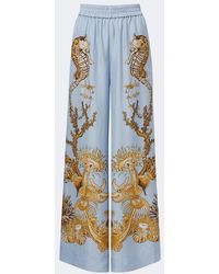 La DoubleJ - Printed Silk Twill Palazzo Pants - Lyst