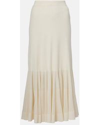 Zimmermann - Illuminate Pleated Ribbed-Knit Midi Skirt - Lyst