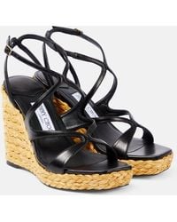 Jimmy Choo - Ayla 110 Leather Espadrille Wedges - Lyst