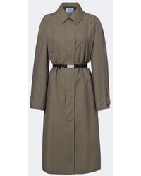 Prada - Checked Technical Trench Coat - Lyst