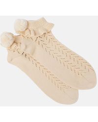 Valentino - Pompom Cotton Socks - Lyst