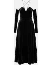 Alex Perry - Patten Pleated Velvet Gown And Gloves Set - Lyst