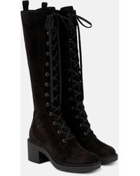 Gianvito Rossi - Foster Suede Knee-high Boots - Lyst