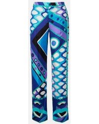 PUCCI - Vivara Silk Wide-Leg Pants - Lyst