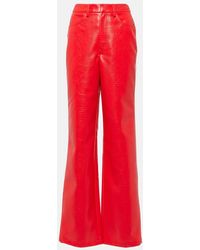 ROTATE BIRGER CHRISTENSEN - Croc-effect Faux Leather Straight Pants - Lyst