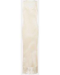 SIR. - Ilaria Fringed Open-Knit Cotton Maxi Dress - Lyst