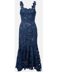 Oscar de la Renta - Guipure Lace Midi Dress - Lyst