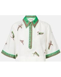 ALÉMAIS - Wanda Embroidered Linen Shirt - Lyst