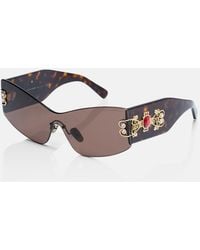 Dolce & Gabbana - Embellished Rectangular Sunglasses - Lyst