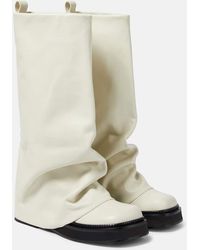 The Attico - Robin Leather Knee-high Combat Boots - Lyst