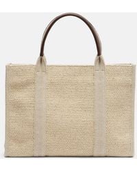 The Row - Georgia Medium Leather-Trimmed Canvas Tote Bag - Lyst