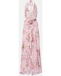 Blumarine - Maxikleid Aus Georgette - Lyst