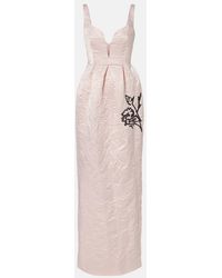 Erdem - Embroidered Satin Gown - Lyst