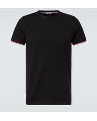 Moncler - Tricolor Cotton-Blend Jersey T-Shirt - Lyst