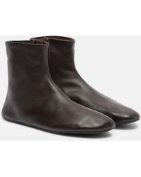 The Row - Stella Shearling-Lined Leather Ankle Boots - Lyst