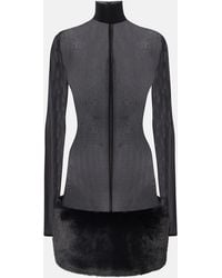 Magda Butrym - Sheer Faux Fur-Trimmed Minidress - Lyst
