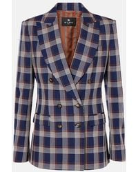 Etro - Maxi Check Tweed Jacket - Lyst
