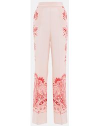Etro - Floral High-rise Silk Palazzo Pants - Lyst