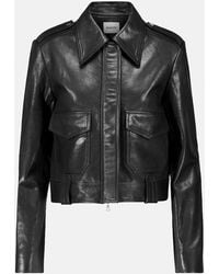 KHAITE - Veste Courte Cordelia En Cuir - Lyst