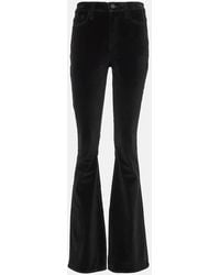 FRAME - High-Rise-Schlaghose Le High Flare Velveteen Aus Samt - Lyst