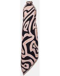 PUCCI - Labirinto Halterneck Silk Twill Midi Dress - Lyst