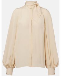 Loro Piana - Valmy Tie-Neck Silk Blouse - Lyst