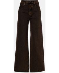 FRAME - Collegiate High-Rise Wide-Leg Jeans - Lyst