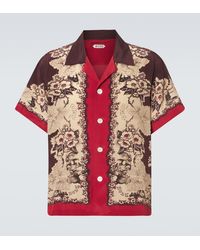Bode - Printed Silk Bowling Shirt - Lyst