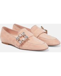 Roger Vivier - Mini Broche Suede Loafers - Lyst