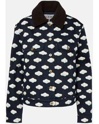 Loewe - Chaqueta De Denim Estampada Con Borrego - Lyst