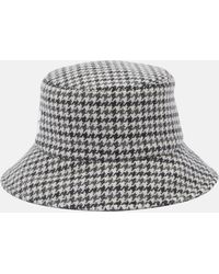 Miu Miu - Houndstooth Wool Bucket Hat - Lyst