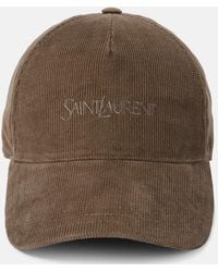 Saint Laurent - Corduroy Logo Baseball Cap - Lyst