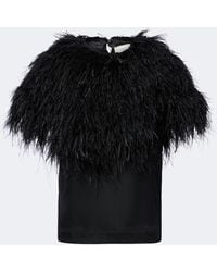 Loulou de Saison - Iona Feather-Trimmed Top - Lyst