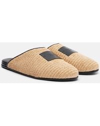 Givenchy - Label Leather-Trimmed Woven Mules - Lyst