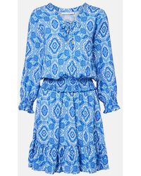 Heidi Klein - Mykonos Printed Smocked Minidress - Lyst