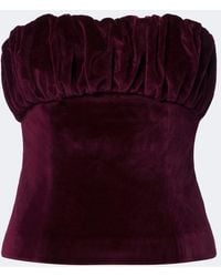 Posse - Maria Cotton Velvet Tube Top - Lyst