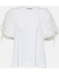 Simone Rocha - Bow-detail Cotton And Tulle T-shirt - Lyst