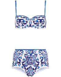 Dolce & Gabbana Bikini balconette estampado - Azul