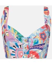 Etro - Crop Top De Algodon Estampado - Lyst