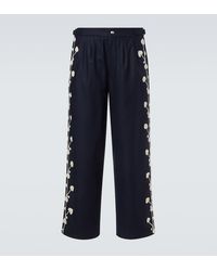 Bode - Snowdrop Wool-Blend Wide-Leg Pants - Lyst