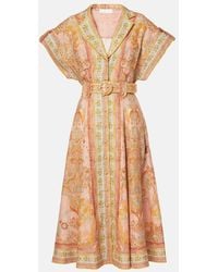 Zimmermann - Acacia Belted Linen Shirt Dress - Lyst