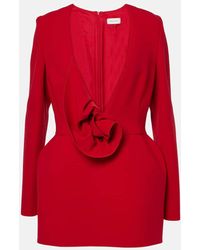 Magda Butrym - Floral-Applique Wool-Blend Minidress - Lyst